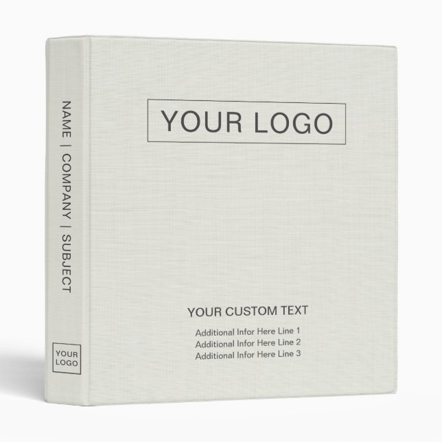 Nature Linen Custom Business Logo Promotional Binder (Front/Spine)