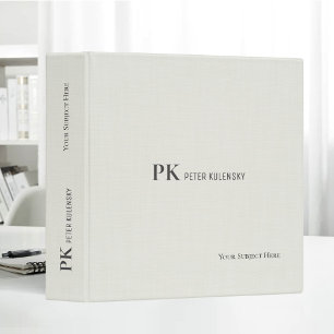 Nature Linen Textile Professional Elegant Monogram Binder