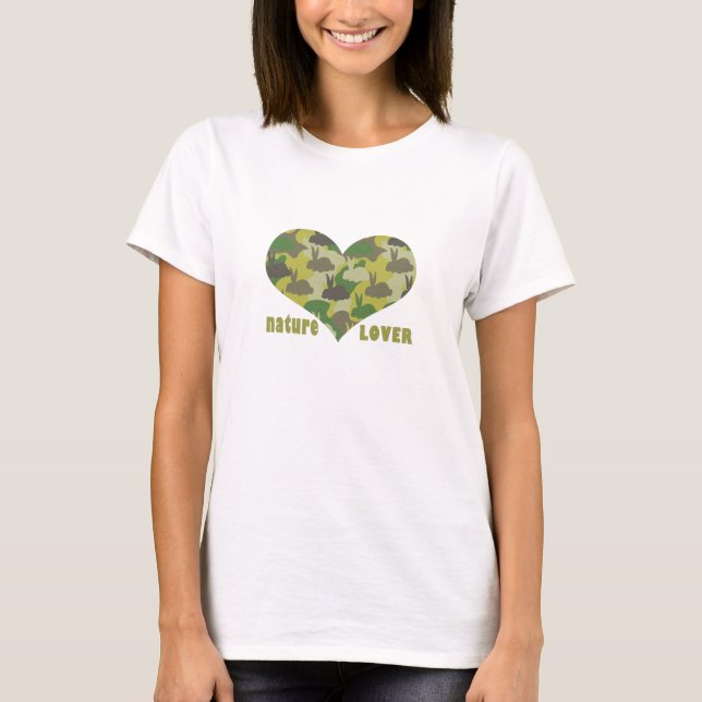 'Nature Lover' Bunny Camouflage T Shirt (Front)