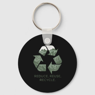 Nature Lover Earth Day Reduce Reuse Recycle Keychain