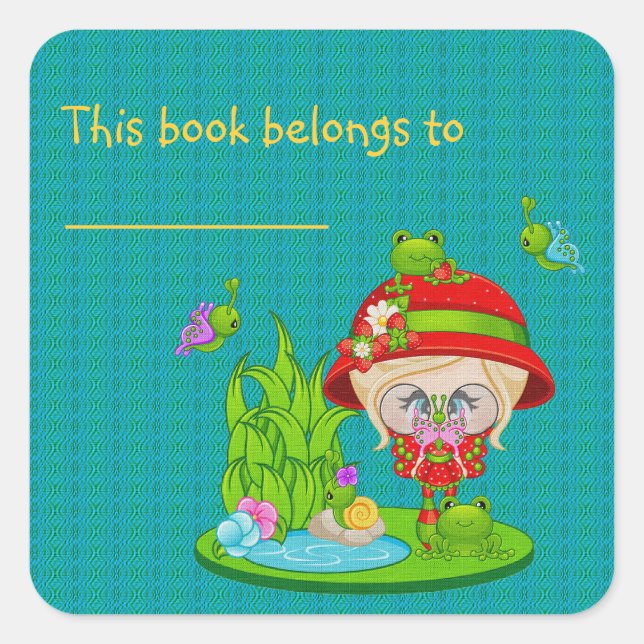 Nature Lover Frog Faery Square Sticker (Front)