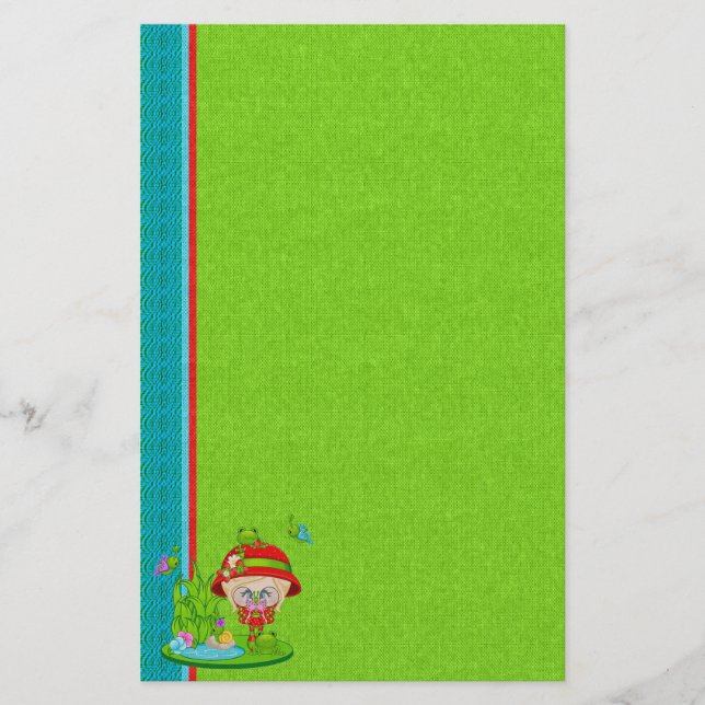 Nature Lover Frog Faery Stationery (Front)