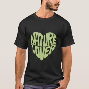 Nature Lover Retro Groovy Eco Heart Design T-Shirt