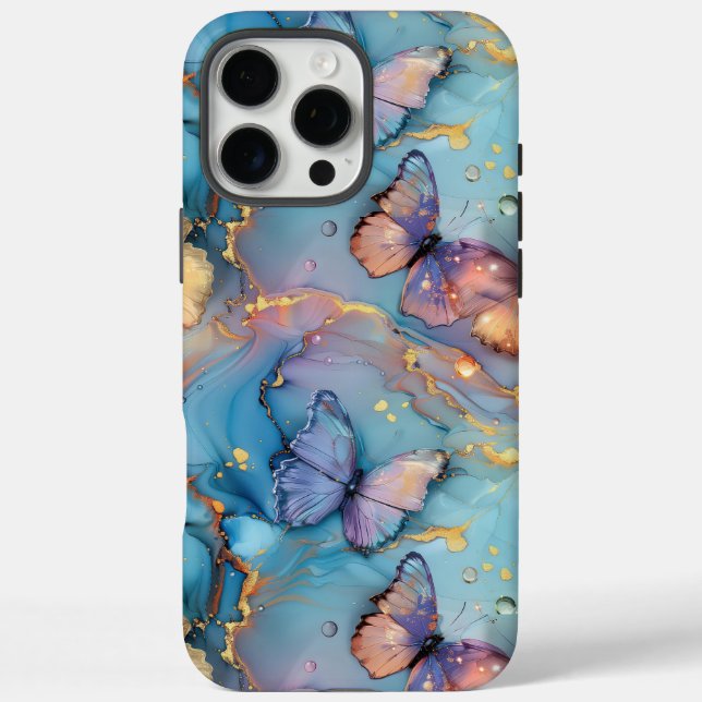 Nature Lovers Boho Marble Butterfly iPhone Case-Mate iPhone Case (Back)