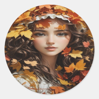 Nature Lovers, Nature Art, autumn Classic Round Sticker