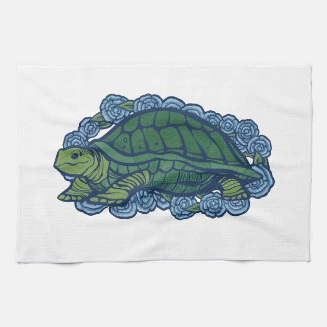 Nature Lovers Turtle Art Turtles                   Kitchen Towel (Horizontal)