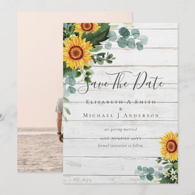 Nature Lovers Wedding Foral Greenery Rustic Boho  (Front/Back)