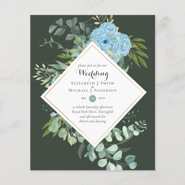 Nature Lovers Wedding Foral Greenery Rustic Boho  Flyer (Front)
