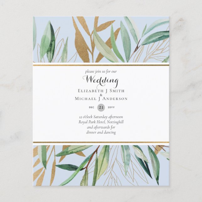 Nature Lovers Wedding Foral Greenery Rustic Boho  Flyer (Front)
