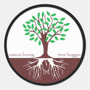 Nature Loving Tree Hugger Classic Round Sticker