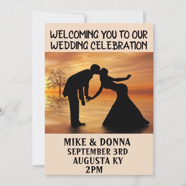 NATURE MARIAGE EXTÉRIEURE COUPLE INVITATIONS (Devant)