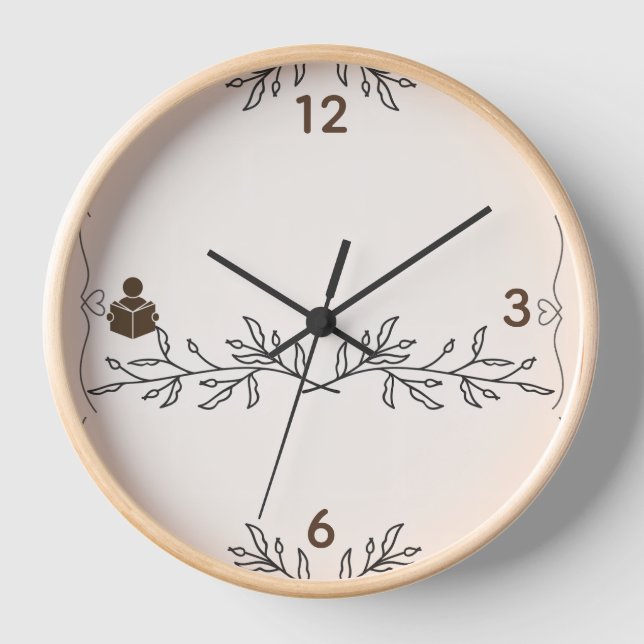 Nature Meets Time – Custom Wood Frame Wall Clock (Front)