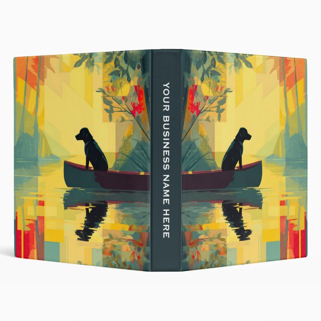 Nature Minimalist Black Labrador Canoe Binder (Background)