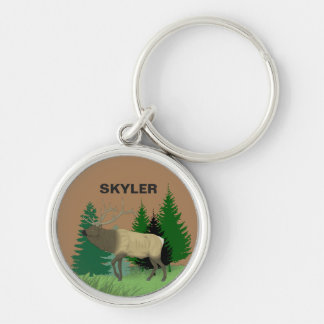 Nature Monogram Elk Deer Keychain