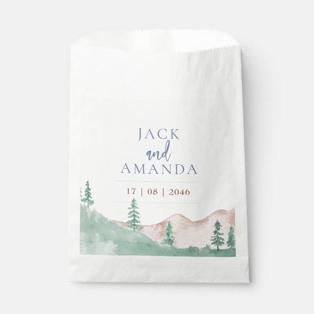 Nature Mountain Forest Wedding Favours Bag (Front)