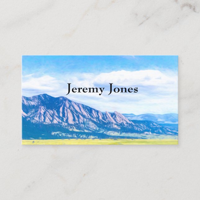 nature mountain landscape Flatirons  Business Card (Front)