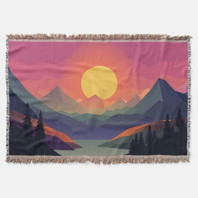  Nature mountain landscape Throw Blanket (Front)