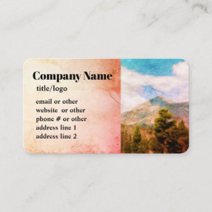 nature mountain pines landscape art custom   business card