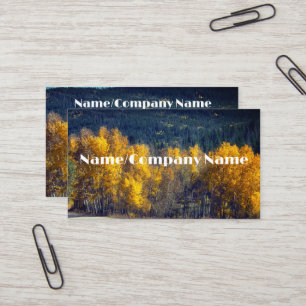 nature mountain yellow aspen fall landscape business card