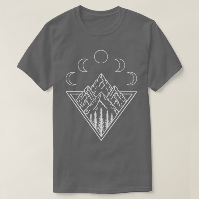 Nature mountains moon minimal T-Shirt (Design Front)