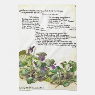 Nature Notes, Violets by Edith Holden Tea Towel