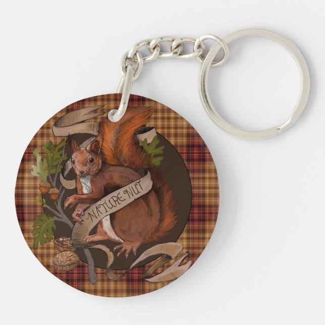 Nature Nut Squirrel  Keychain (Back)