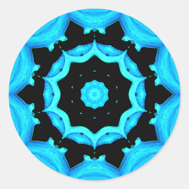 NATURE OCEAN BLUE CLASSIC ROUND STICKER (Front)