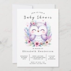 Nature Online Owl Baby Shower Invitation
