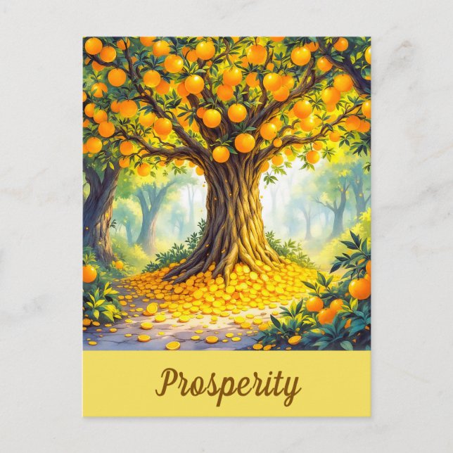 Nature Orange Tree Wealth Abundance Prosperity Holiday Postcard (Front)