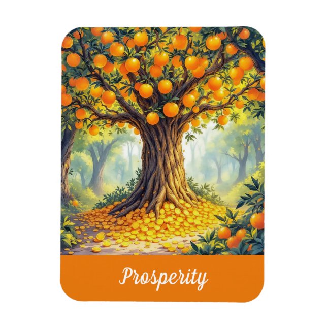 Nature Orange Tree Wealth Abundance Prosperity Magnet (Vertical)