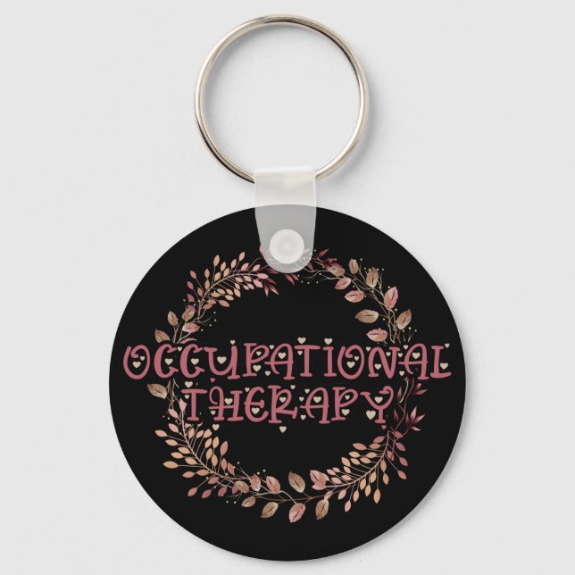Nature OTA Therapist OT Exercise Leaves Occupation Keychain (Front)