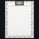 Nature Outdoor Profession Green Frogs Brown Letterhead<br><div class="desc">Letterhead with Pattern of frogs and floral</div>
