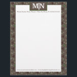 Nature Outdoor Profession Green Frogs Brown Letterhead<br><div class="desc">Letterhead with Pattern of frogs and floral</div>