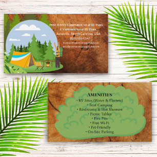 Nature Outdoor RV Park Campground Design Business Card