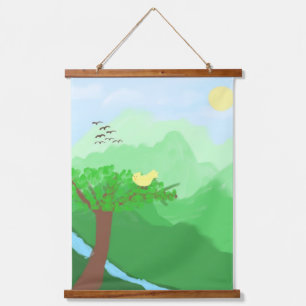 Nature painted with acrylic colours art hanging tapestry