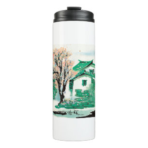 Nature Painting Village Thermal Tumbler