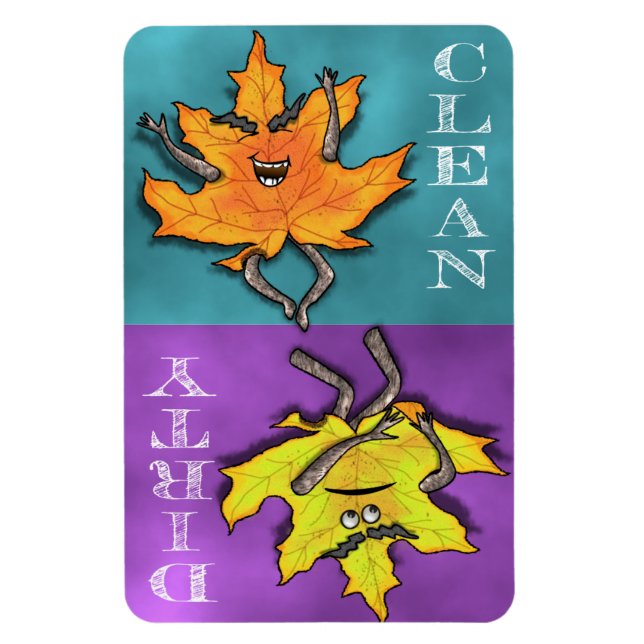 Nature Pal Maple Dishwasher Magnet | Clean & Dirty (Vertical)