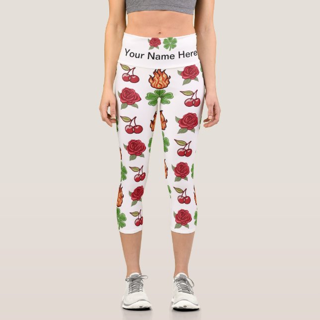 Nature Patches High Waisted Capris (Front)