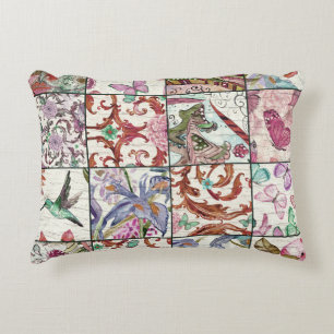 Nature Patchwork: Chic Seamless Background Accent Pillow