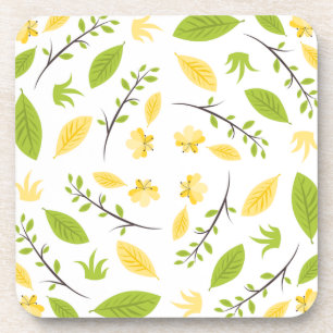 Nature Pattern Leaves Drawing  Coaster