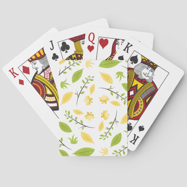 Nature Pattern Leaves Drawing  Playing Cards (Back)