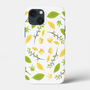Nature Pattern Leaves Drawing Sketch Flowers iPhone 13 Mini Case