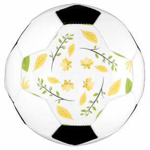 Nature Pattern Leaves Drawing Sketch Flowers   Soccer Ball
