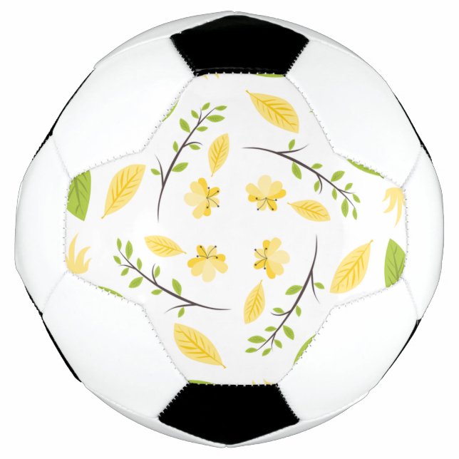 Nature Pattern Leaves Drawing Sketch Flowers   Soccer Ball (Front)