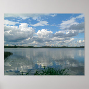 Nature Paysage Lac Nuage Biélorussie Poster