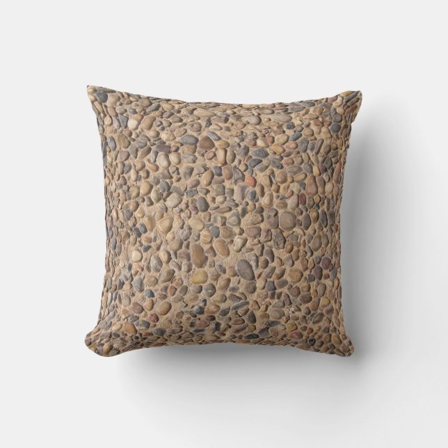 Nature Pebble Stones Rustic Photo Outdoor Pillow (Front)