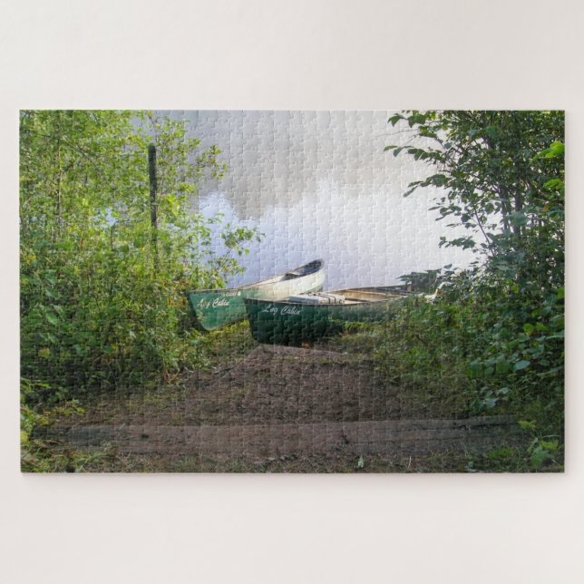 Nature Photo Canoes on a River Jigsaw Puzzle (Horizontal)