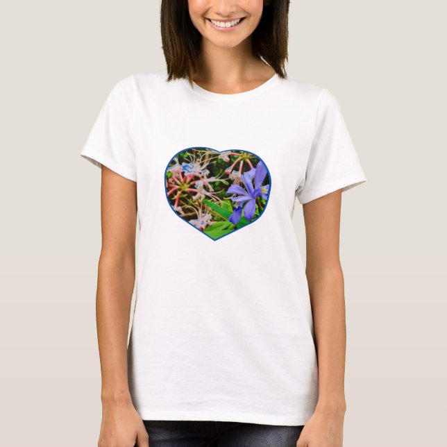 Nature photograph Iris purple wildflower T-Shirt (Front)