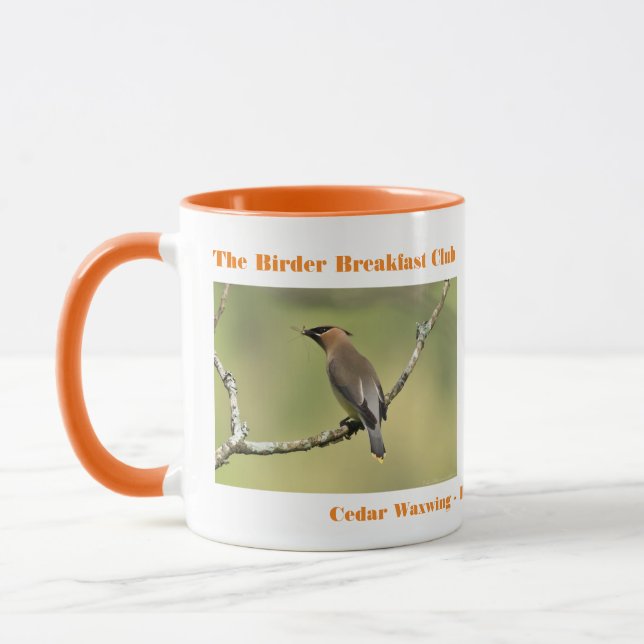 Nature Photography Cedar Waxwing Birder Mug (Left)