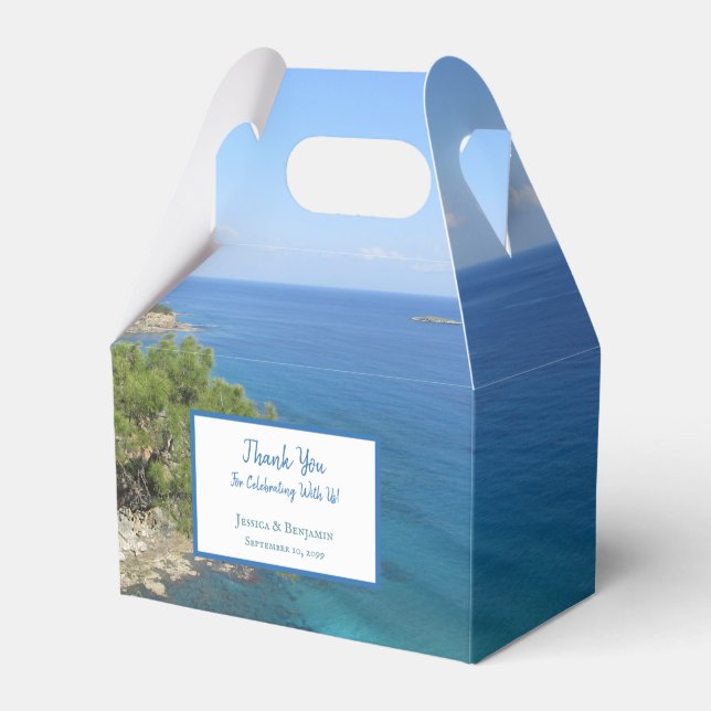 Nature Photography Mediterranean Sea Wedding Favor Box (Front Side)